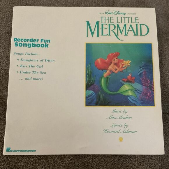1989 Softcover Recorder Fun Songbook Disney The Little Mermaid - Picture 1 of 8